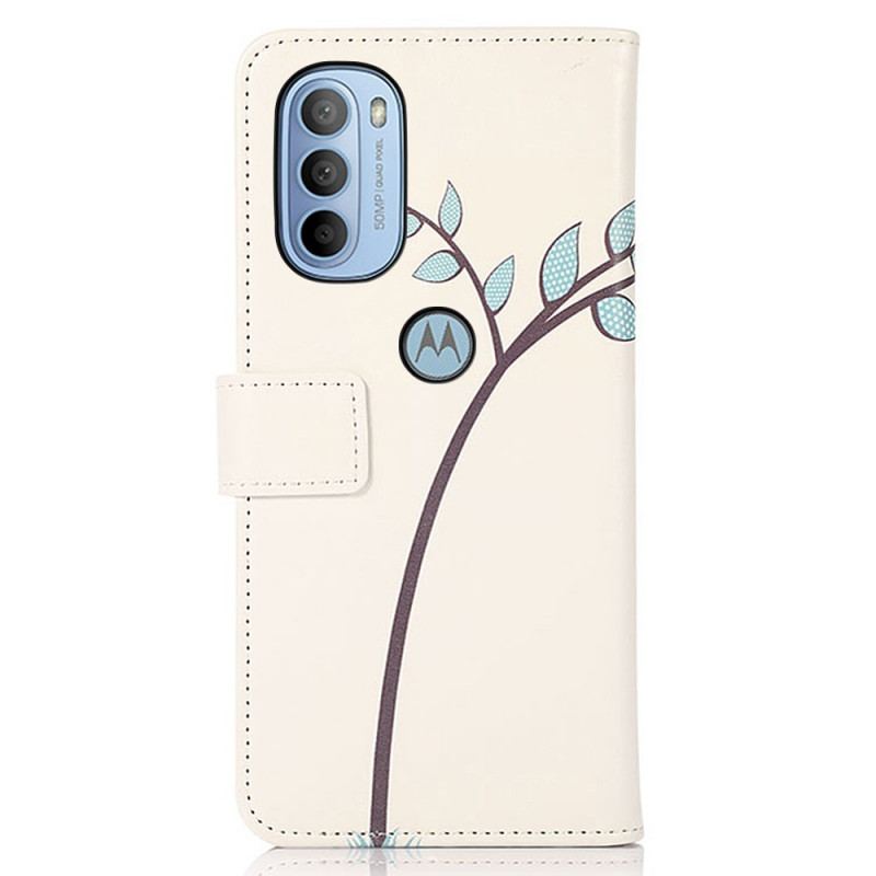 Housse Moto G41 / G31 Couple De Hiboux Sur l'Arbre