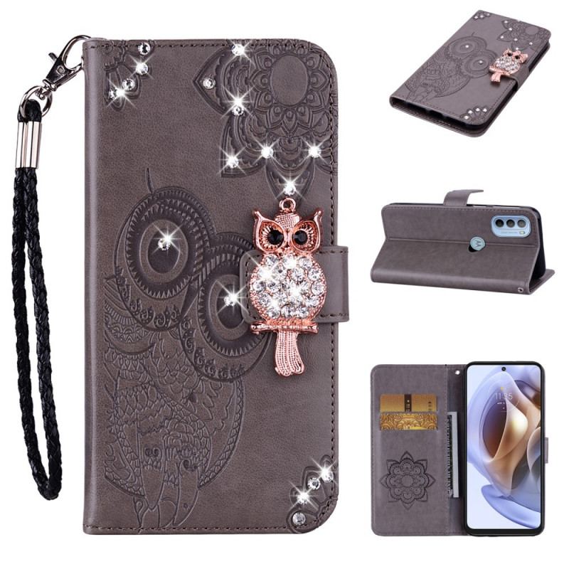 Housse Moto G41 / G31 Hibou Mandala et Breloque