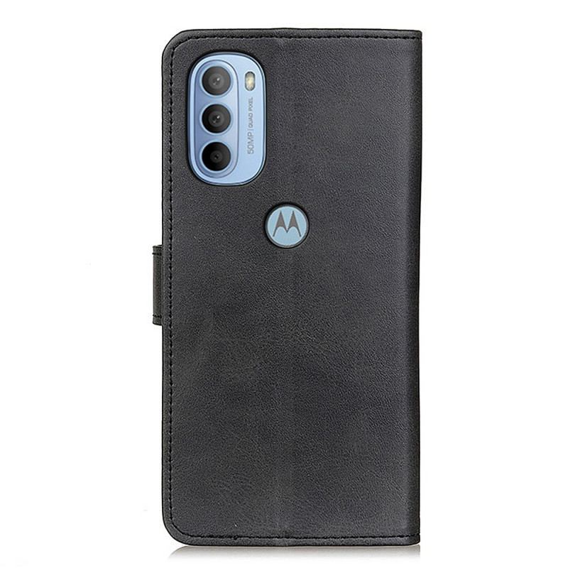 Housse Moto G41 / G31 Matte Effet Cuir Rétro