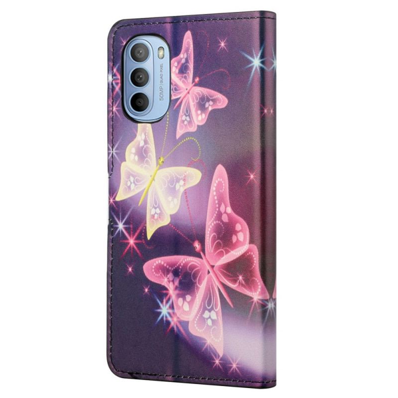 Housse Moto G41 / G31 Papillons et Fleurs