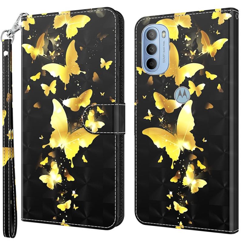 Housse Moto G41 / G31 Papillons Jaunes