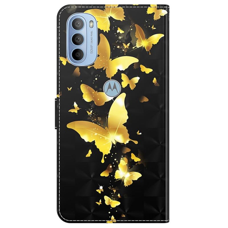 Housse Moto G41 / G31 Papillons Jaunes