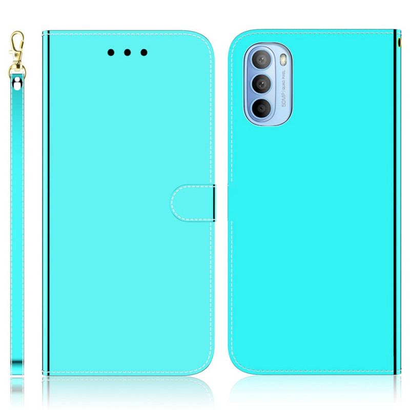 Housse Moto G41 / G31 Simili Cuir Couverture Miroir