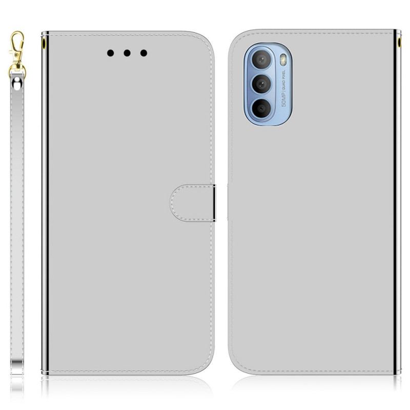 Housse Moto G41 / G31 Simili Cuir Couverture Miroir