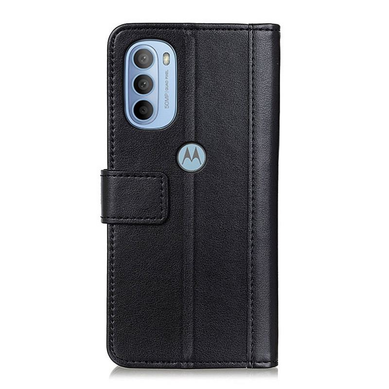 Housse Moto G41 / G31 Version Cuir Fendu