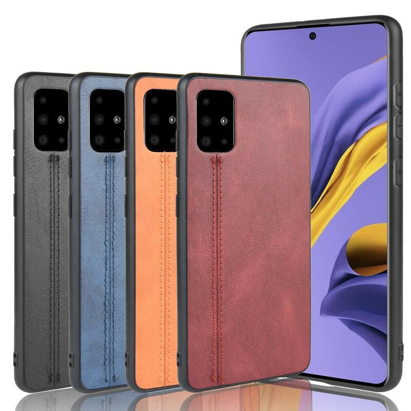 Coque Samsung Galaxy A51 Effet Cuir Couture