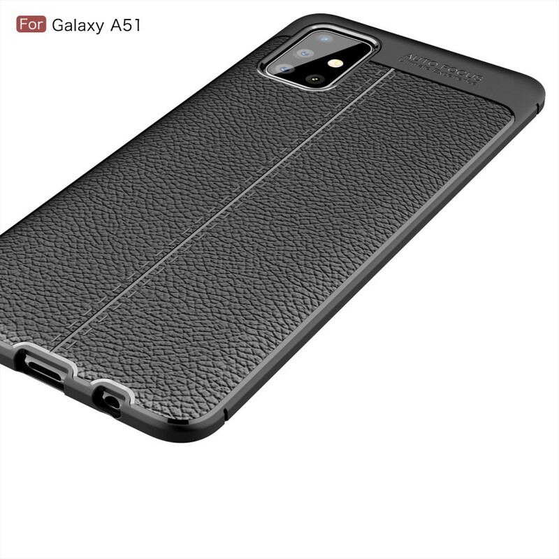 Coque Samsung Galaxy A51 Effet Cuir Litchi Double Line