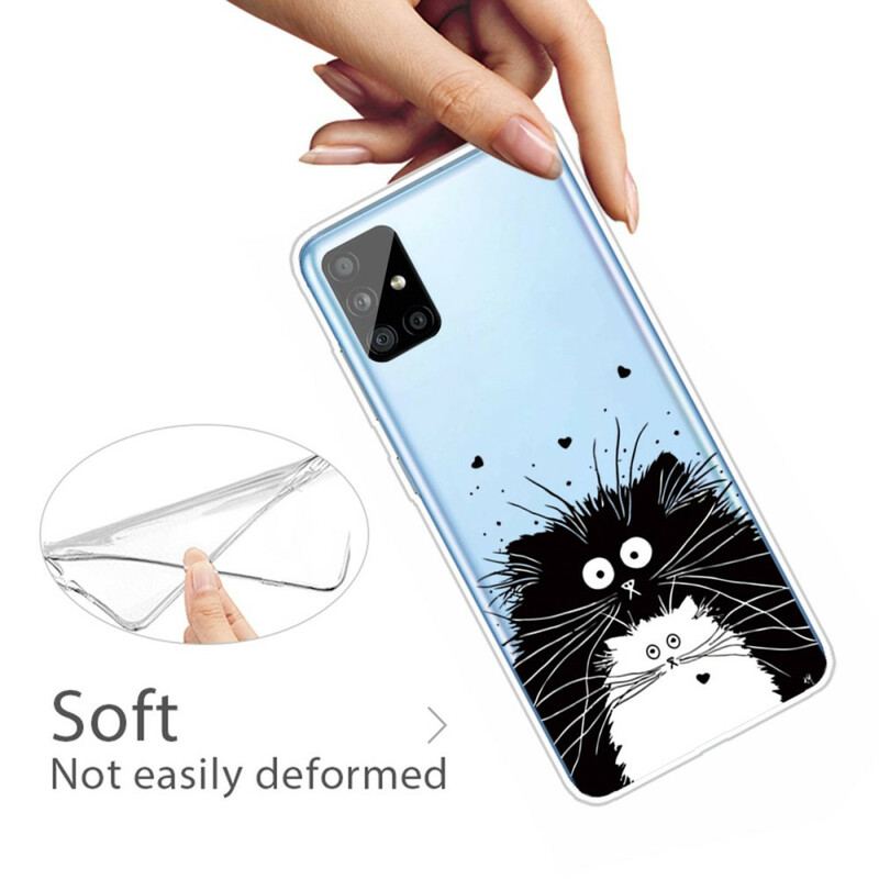 Coque Samsung Galaxy A51 Regarde les Chats