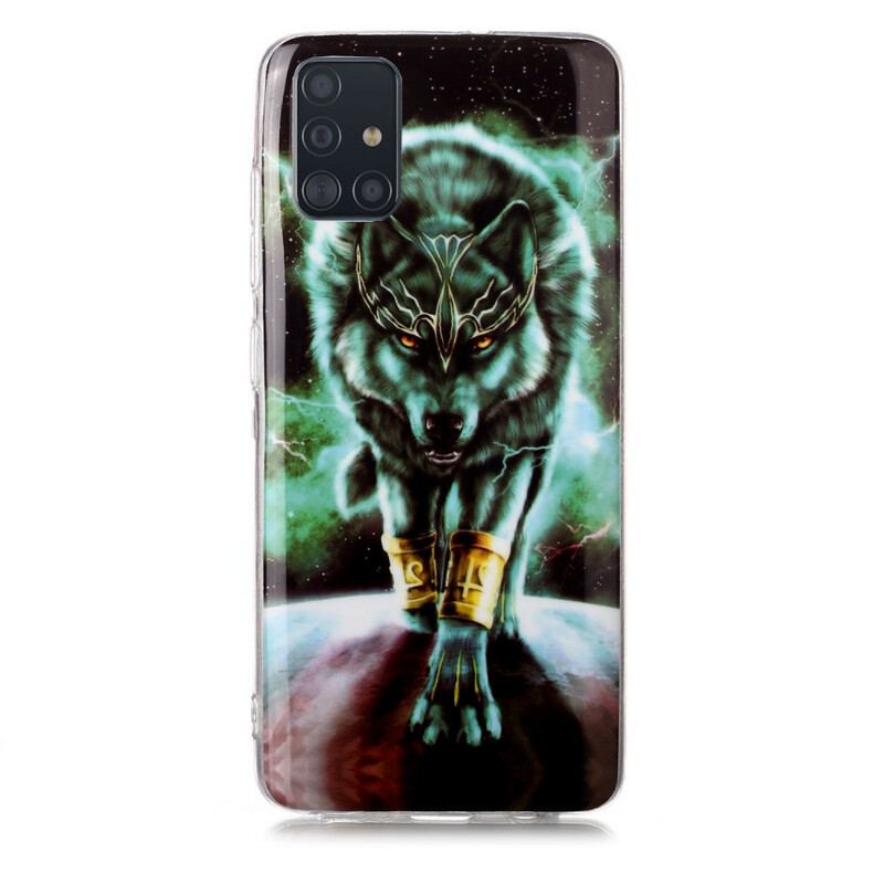 Coque Samsung Galaxy A51 Série Loup Fluorescente