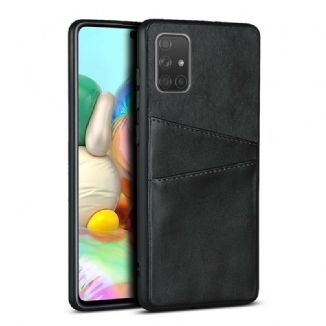 Coque Samsung Galaxy A51 Texture Cuir Double Porte Cartes