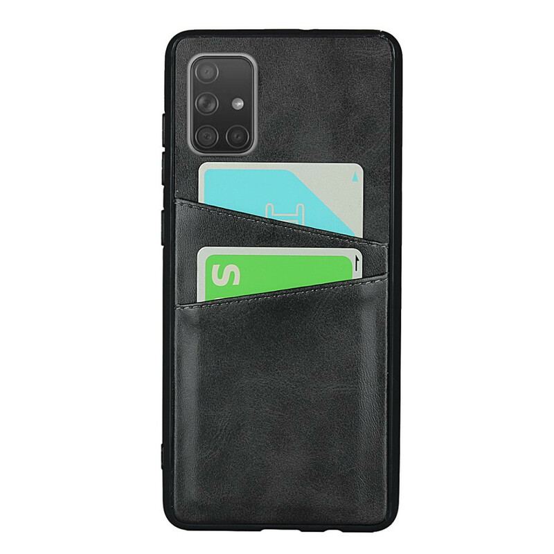 Coque Samsung Galaxy A51 Texture Cuir Double Porte Cartes