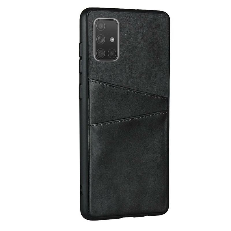 Coque Samsung Galaxy A51 Texture Cuir Double Porte Cartes