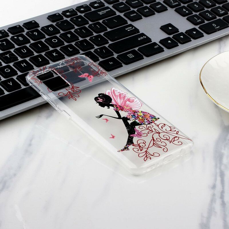 Coque Samsung Galaxy A51 Transparente Fée Fleurie