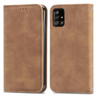 Flip Cover Samsung Galaxy A51 Simili Cuir Vintage