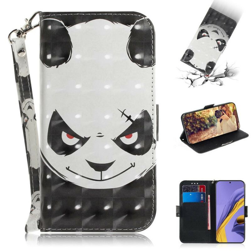 Housse Samsung Galaxy A51 Angry Panda à Lanière