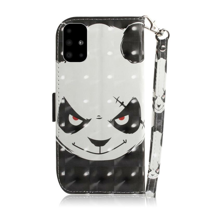 Housse Samsung Galaxy A51 Angry Panda à Lanière