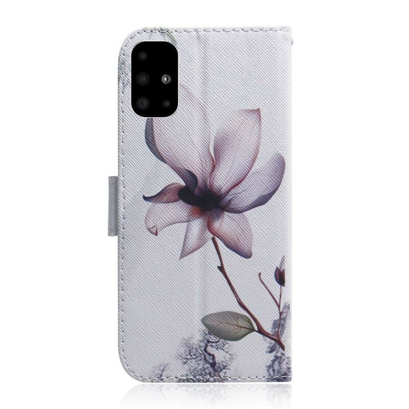 Housse Samsung Galaxy A51 Fleur Vieux Rose