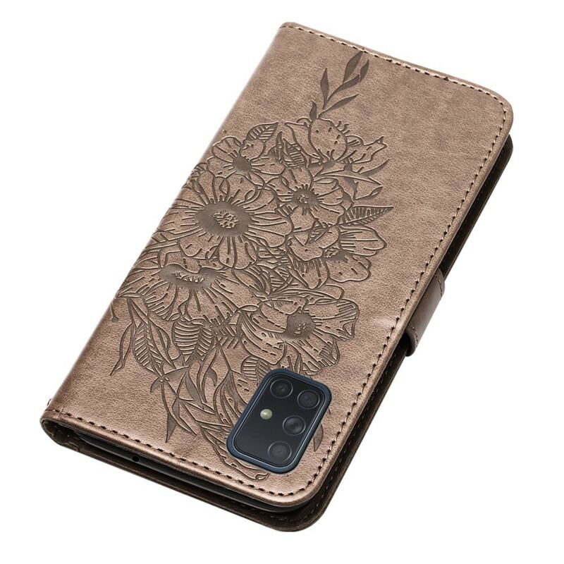 Housse Samsung Galaxy A51 Papillon Design avec Lanière