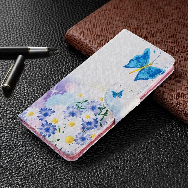 Housse Samsung Galaxy A51 Papillons et Fleurs Peints