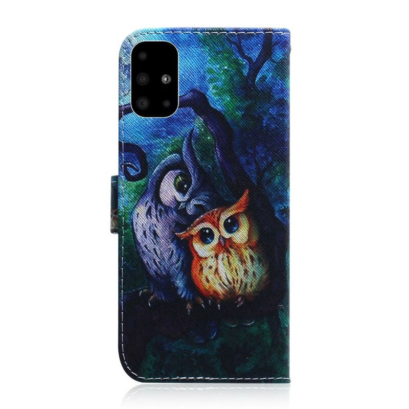 Housse Samsung Galaxy A51 Peinture de Hiboux