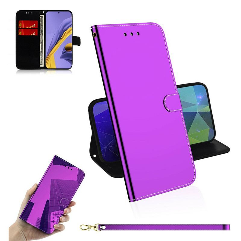 Housse Samsung Galaxy A51 Simili Cuir Couverture MIroir