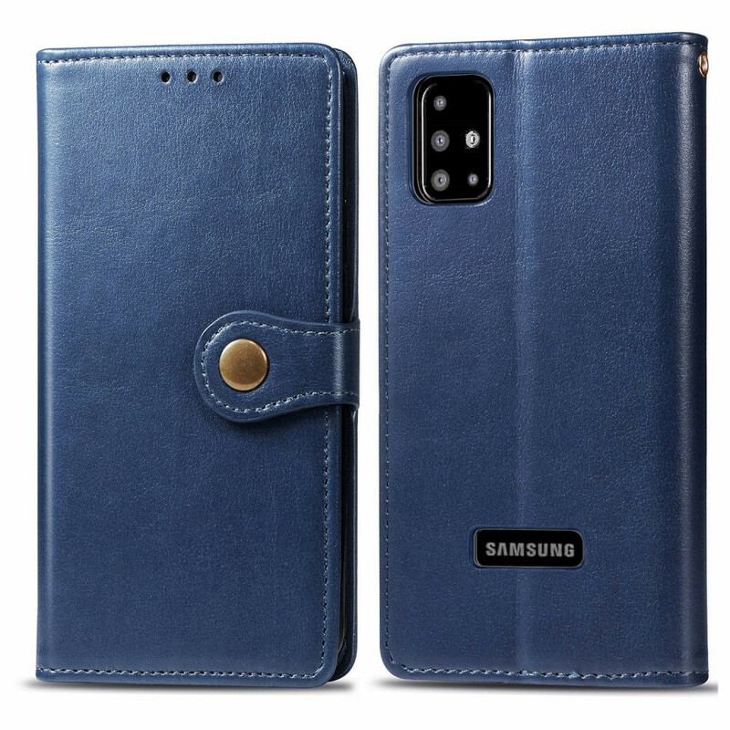 Housse Samsung Galaxy A51 Simili Cuir et Fermoir Vintage