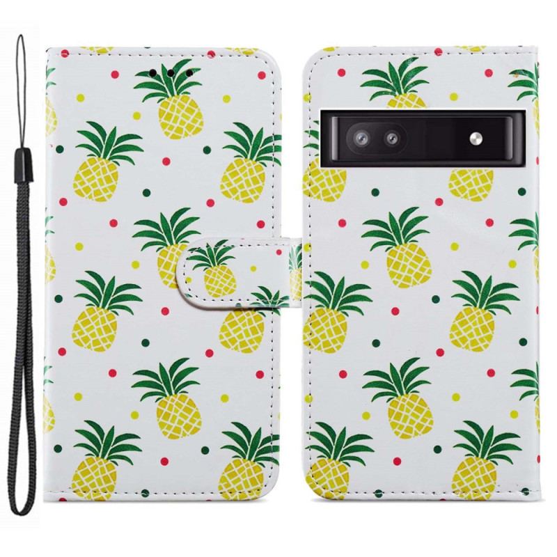 Housse Google Pixel 7A Ananas à Lanière