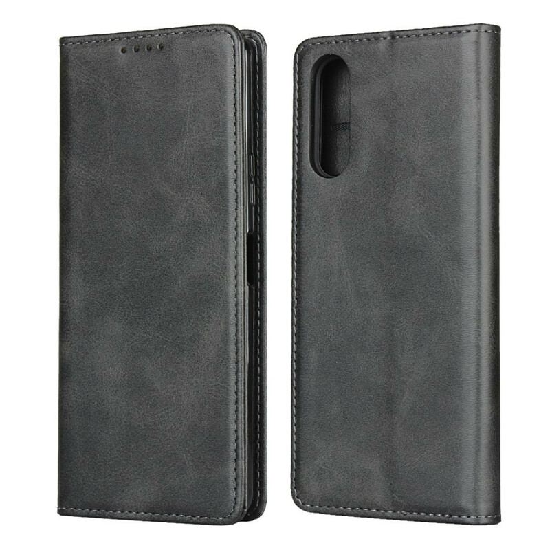 Flip Cover Sony Xperia 10 II Cuir Fendu Élégance