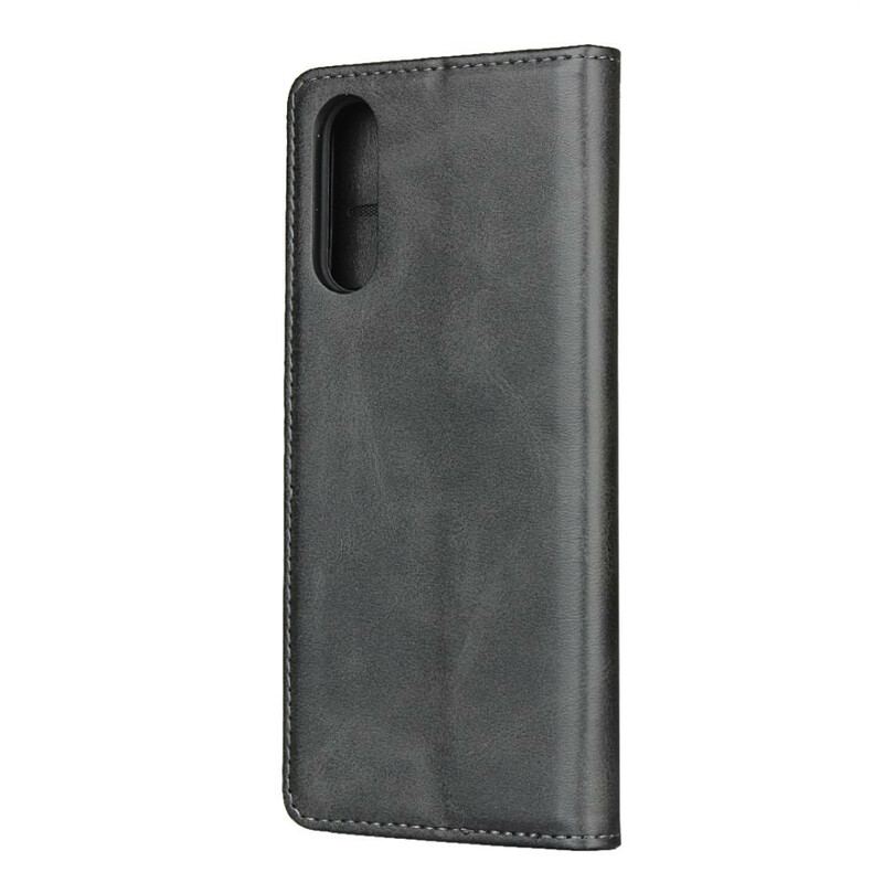 Flip Cover Sony Xperia 10 II Cuir Fendu Élégance