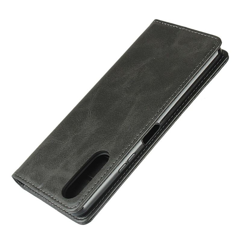 Flip Cover Sony Xperia 10 II Cuir Fendu Élégance