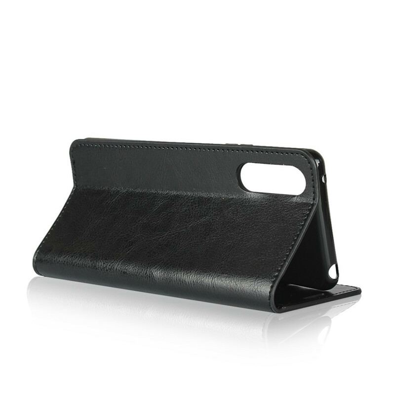 Flip Cover Sony Xperia 10 II Cuir Véritable